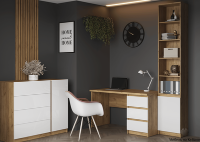 Бостон ШН-001 шкаф навесной Дуб Крафт золотой/Белый глянец