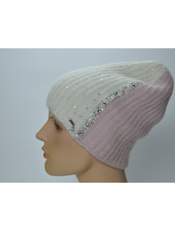 Vizio итальянская шапка 1384 бело розовая купить vizionshop