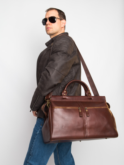Кожаный саквояж Veano Premium brown (арт. 4004-53)