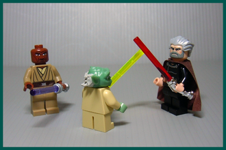 # 852555 Набор Магнитных Минифигурок «Звёздные Войны» ― Йода, Граф Дуку, Мейс Винду / “Star Wars” Minifigure Magnet Set with 2 × 4 Brick Bases (Yoda, Count Dooku and Mace Windu)