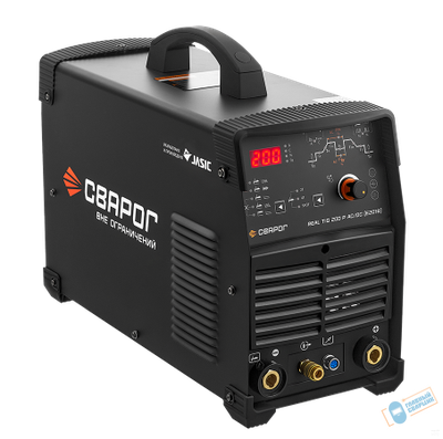 Инвертор для аргонодуговой сварки TIG 200Р REAL АС/DC  (E201В) Black (маска+педаль+перчатки)