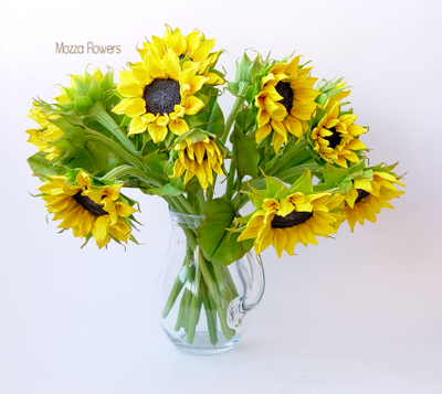Букет Подсолнухов из полимерной глины.
