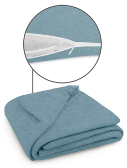 Пододеяльник Cleo трикотажный на молнии 140х205 100% хлопок (голубая ель меланж) 140/26