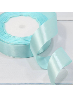 Лента атласная 25мм (78, снежно-синяя), 22,9м