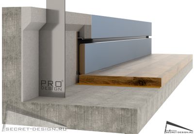 Рассеиватель для светодиодной ленты Pro Deign для теневого плинтуса Pro Design