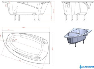 Ванна из литьевого мрамора Astra-Form Тиора 155х105, правая