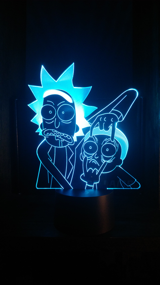 3d Lampa Nochnik Rik I Morti Kupit V Magazine Oh My Geek