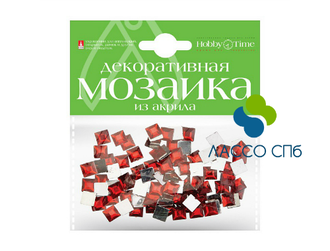 Мозаика декоративная акриловая Красный Рубин 8х8 мм 100 шт