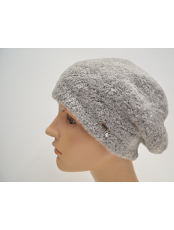 Серый берет тедди Италия женский