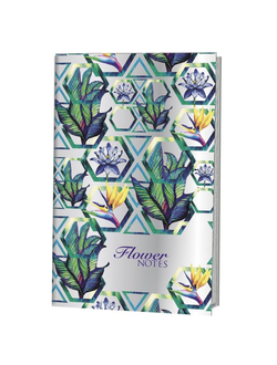 Блокнот-голограмма Flower Notes, 32л, 100х165мм, скрепка, точка, фиолет