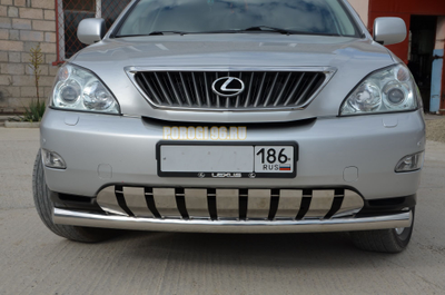 Защита переднего бампера с лепестками	d76 для Lexus RX300/RX330/RX350/RX400h (2003-2009)