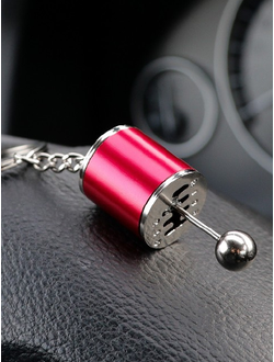 Брелок рычаг КПП, металл, КРАСНЫЙ