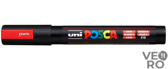 Акриловый Маркер Uni POSCA PC-5M 1,8-2,5мм, овальный наконечник, флуоресцентный красный