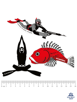 Наклейки: Scorpena, Охотник, Фридайвер