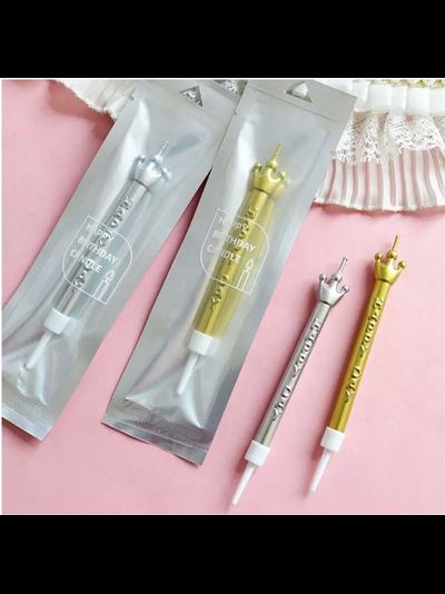 Свеча для торта "Корона" (золото)