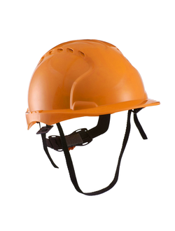 Каска защитная с вентиляцией (с храповиком), оранжевая