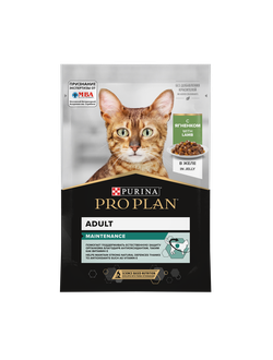 PRO PLAN (Про План) Maintenance влажный корм (пауч) для взрослых кошек, с ягненком в желе, 85 г