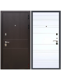 Стальная дверь Рекс УРБАН дуб английский  /  Силк сноу Лине