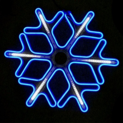 Снежинка неоновая 60см фигура из неона с мерцанием