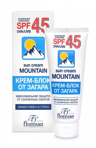 Флоресан Защита от солнца КРЕМ -БЛОК от загара для лица SPF 45 ВОДОСТОЙКИЙ 60мл