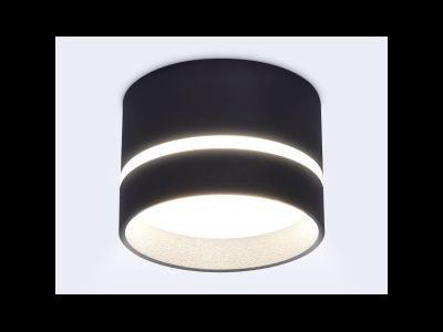 Ambrella св-к накл. спот GX53 max12W черный песок цилиндр d85x55 TECHNO SPOT TN622 SBK