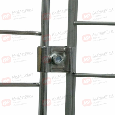 MS12 Соединитель двух решеток цвет: хром (крепеж сетка-сетка)