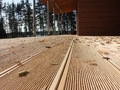 Террасная доска «ВЕЛЬВЕТ» ЛИСТВЕННИЦА 28мм*142мм Сорт С(3) Длина: 4м