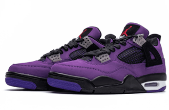 Nike Air Jordan Retro 4 Travis Scott Purple Suede X вблизи