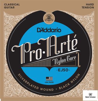 D`ADDARIO EJ50 PRO-ARTE BLACK NYLON HARD TENSION струны для классической гитары