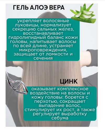ШАМПУНЬ для волос МГНОВЕННЫЙ ОБЪЁМ с гелем АЛОЭ вера и цинком 1000мл LIV DELANO Love my Hair