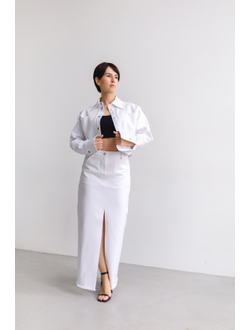 Юбка-макси из белой джинсы