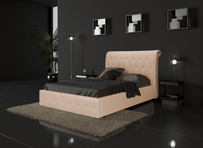 Кровать двуспальная MyCloud Бордо с подъемным механизмом, бельевым ящиком, мягкое изголовье