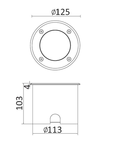 Встраиваемый грунтовый  светильник  led  Land 36А