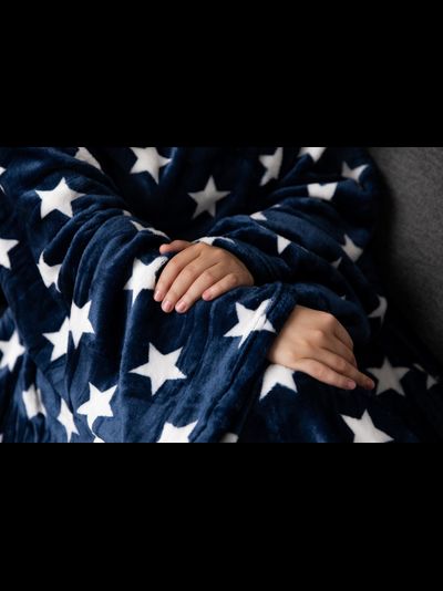 Плед с рукавами "Звезды" из микрофибры (велсофта)