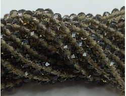 Бусины стеклянные"Рондели" 6х4 мм нить 100 шт  цвет дымчатое серебро