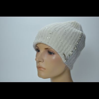 Шапка Vizio 1384 CY белая с серым