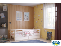 Вариант 4 Кровать "Соня" с защитой по центру (выкатные ящики приобретаются отдельно)