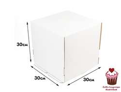 Коробка для торта гофрокартон 30х30х30 см