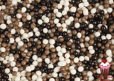 Драже рисовое в шоколадной глазури Трехцветное 2-3 мм, 50 гр  (мягкое)