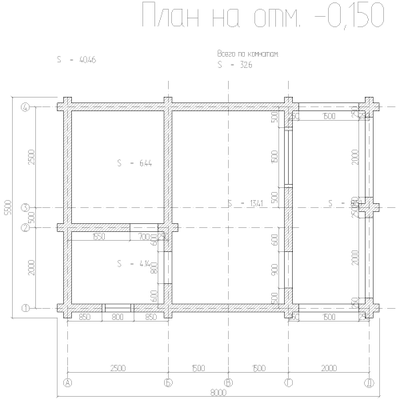Дом-баня из оцилиндрованного бревна Анапа, 65 м2