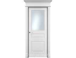 Дверь со стеклом Нафта 3 ДО, белая эмаль