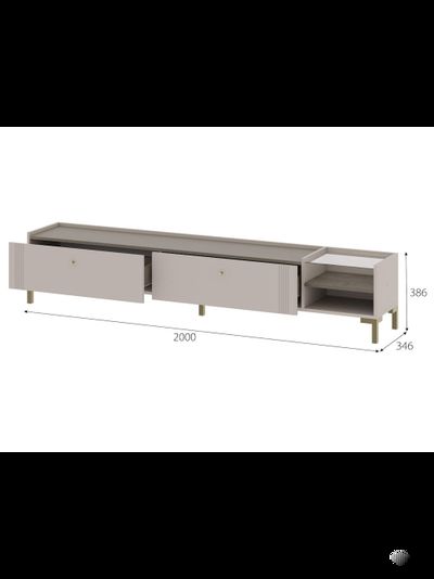 Одетта Тумба для телевидеоаппартатуры ТБ2 Дуб Эндгрей/Меланж