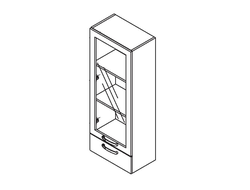 Кухонный пенал Равенна Стайл П50 малый (В) Титан черный
