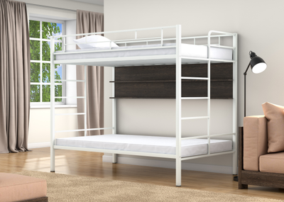 Двухъярусная кровать Валенсия 120 Твист Белый полка венге