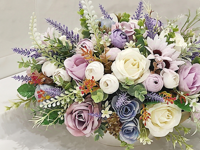 Композиция из искусственных цветов - Феерия малая № МК016 - в сиреневых тонах - купить в Москве