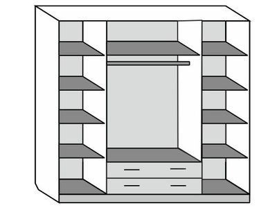 ШР-4 (бел./пл./бел.) 2 больш. ящика 2 зеркала (Бравомебель)
