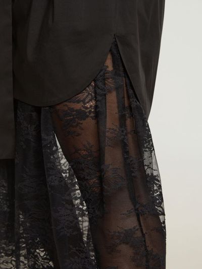 Платье-рубашка с куружевным подолом