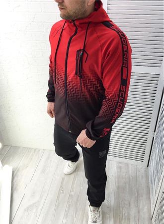 Спортивный костюм мужской scuderia черно-красный