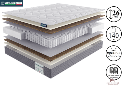 Матрас LIDER Grassiflex  высокий, с улучшенной поддержкой