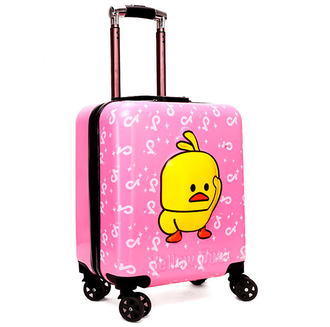 Детский чемодан 3D Цыплёнок розовый